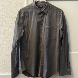 Theory Button-Down Shirt – Charcoal Gray – Men’s M